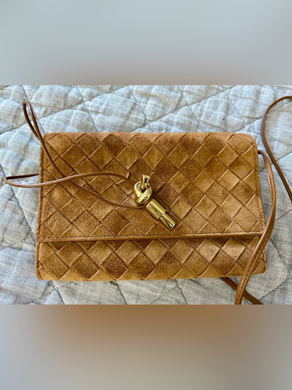 Bottega Veneta Andiamo Intrecciato Suede Crossbody Bag + Box & Dust Bag - Picture 5 of 16